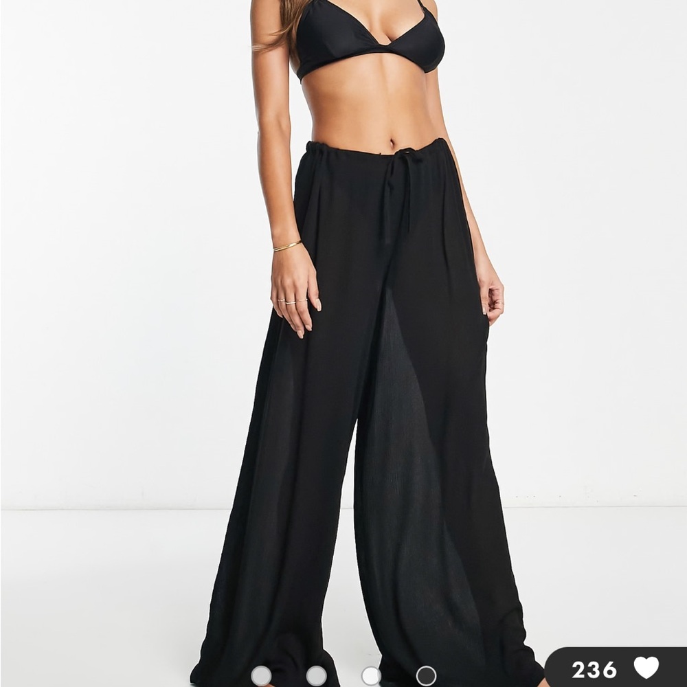 ASOS DESIGN drawstring palazzo beach pants
